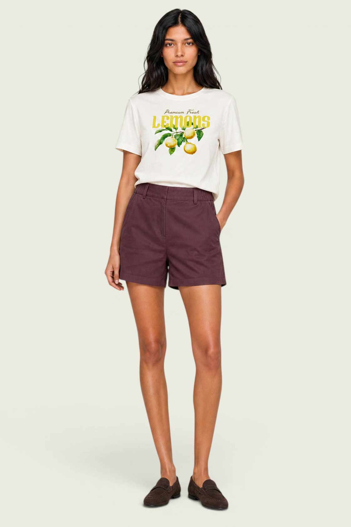 Remera Hering Estampa Limones - Off white