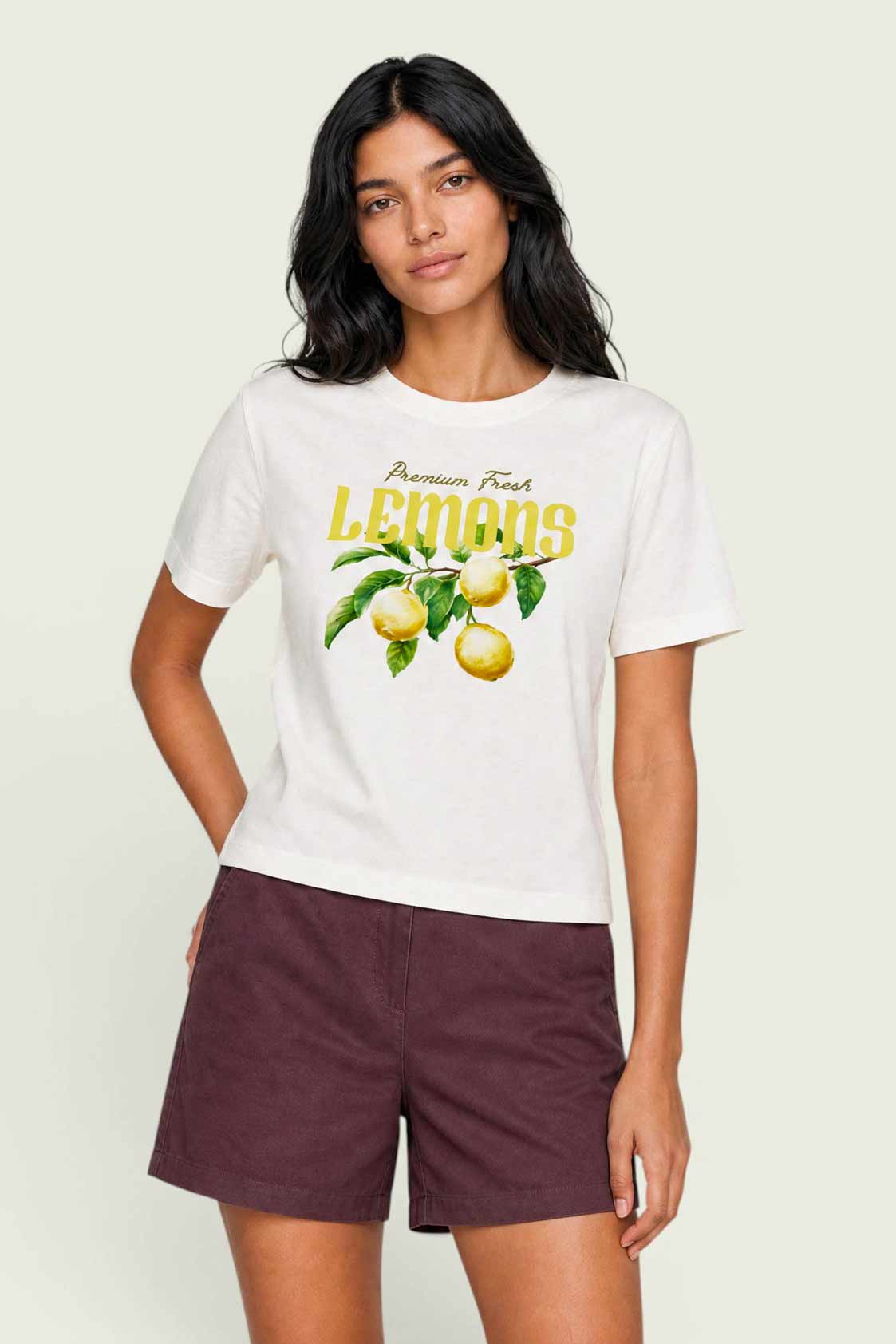 Remera Hering Estampa Limones - Off white