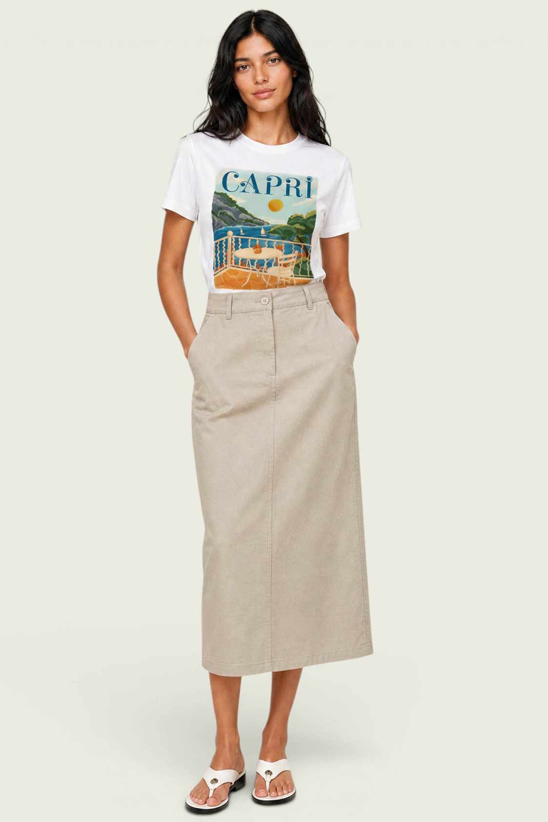 Remera Hering Estampa Capri - Blanco