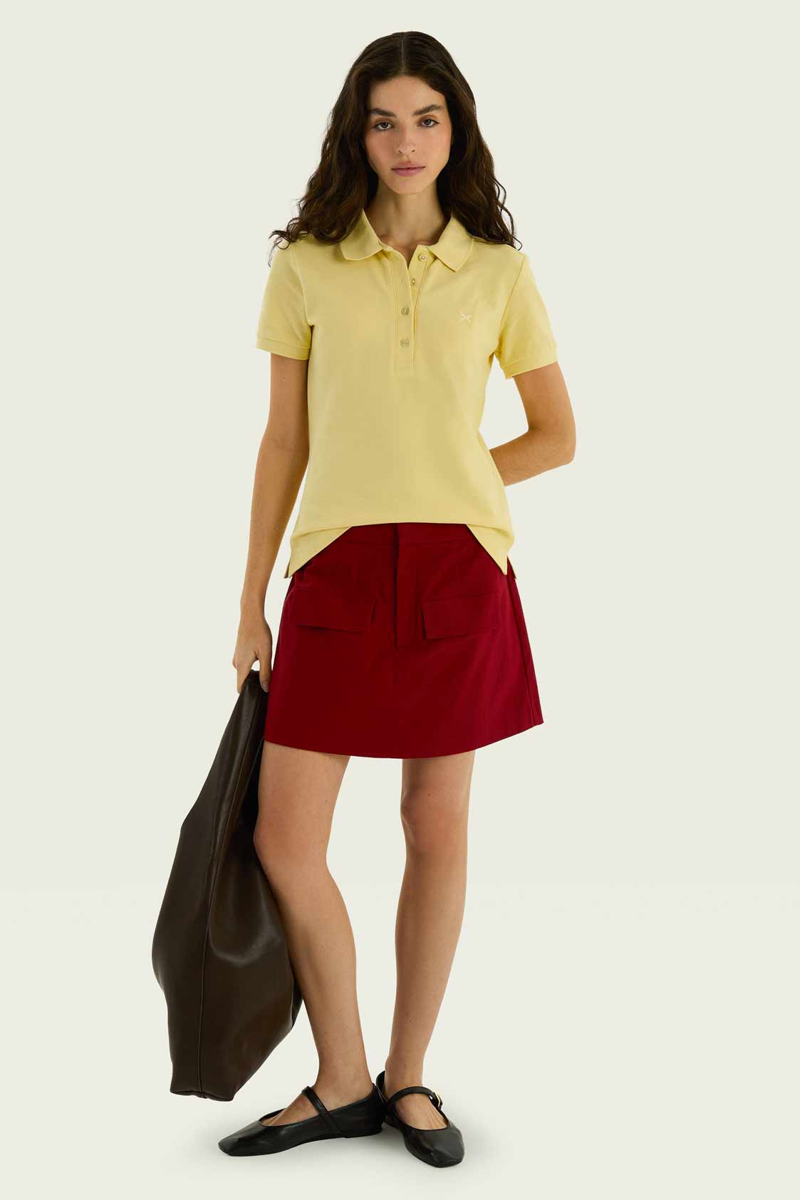 Remera Piquet con cuello Hering - Amarillo