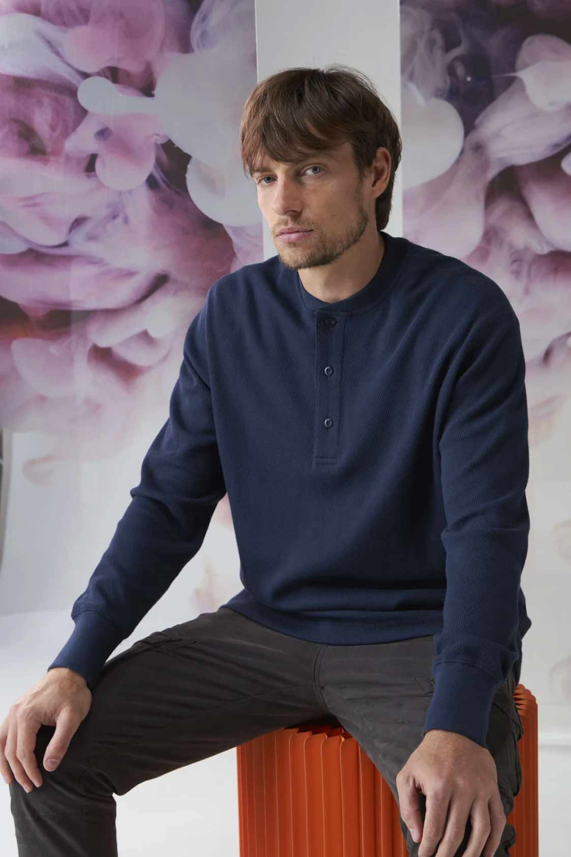 Fleece Burdeos - Marino