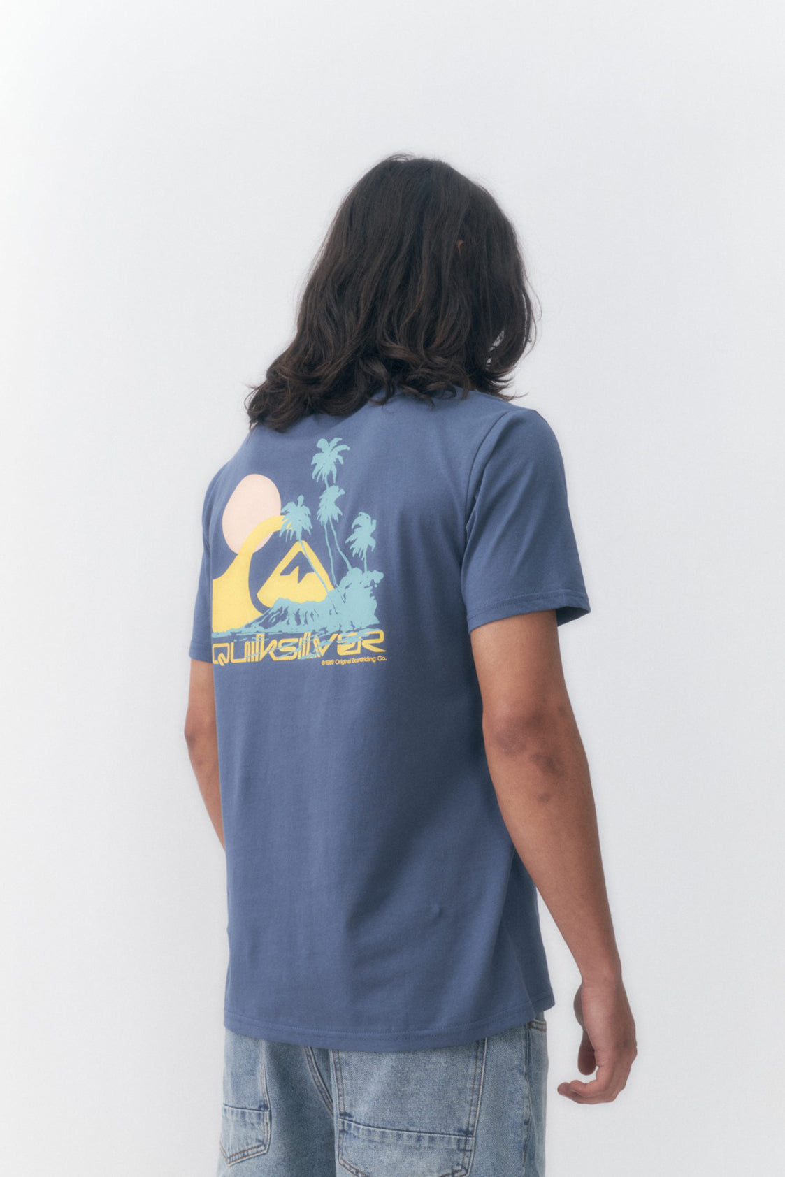 Remera Quiksilver Palm Lines (Azul)