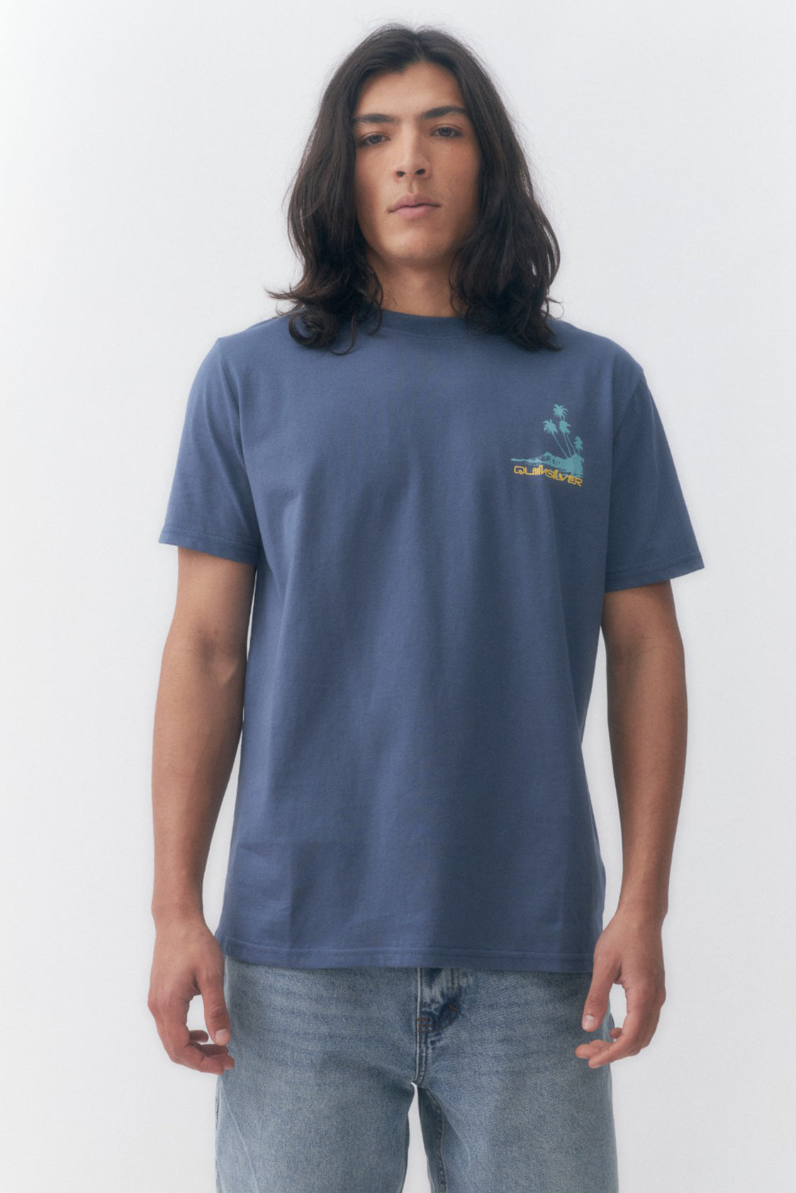 Remera Quiksilver Palm Lines (Azul)