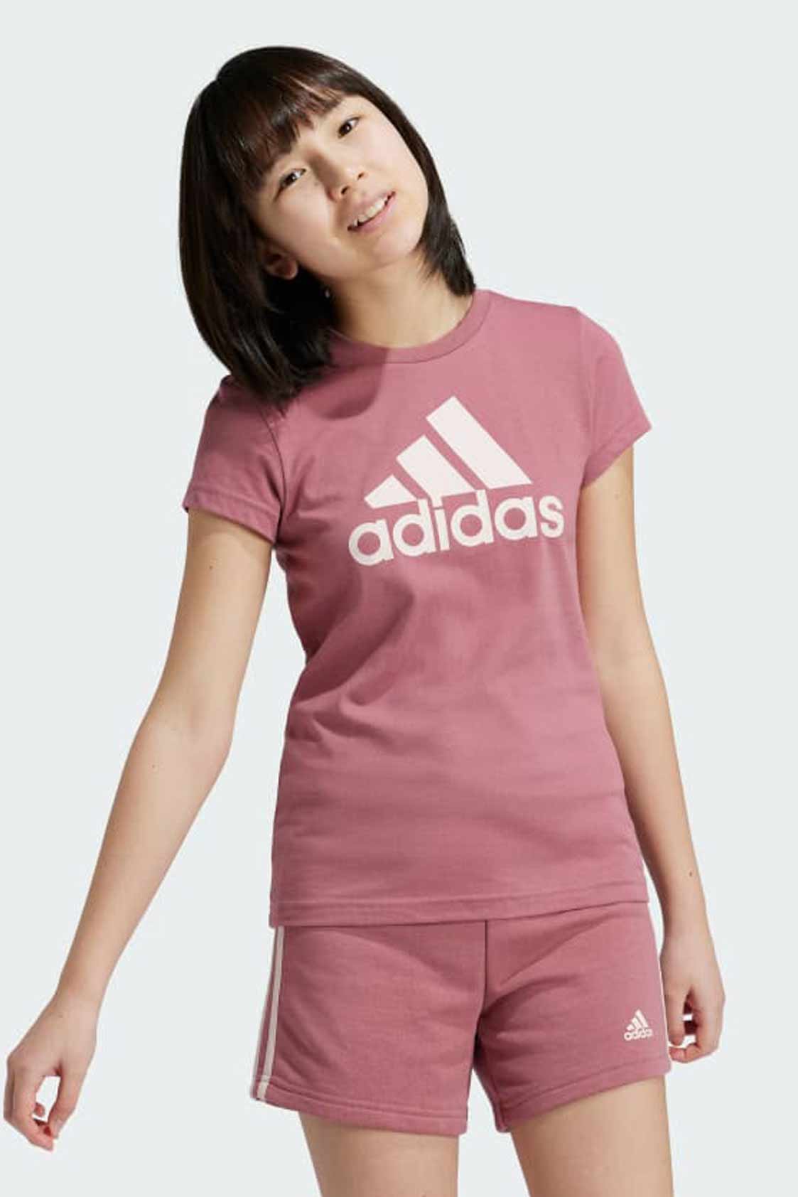 Remera Adidas Algodón Infantil - Essentials Logo Rosa
