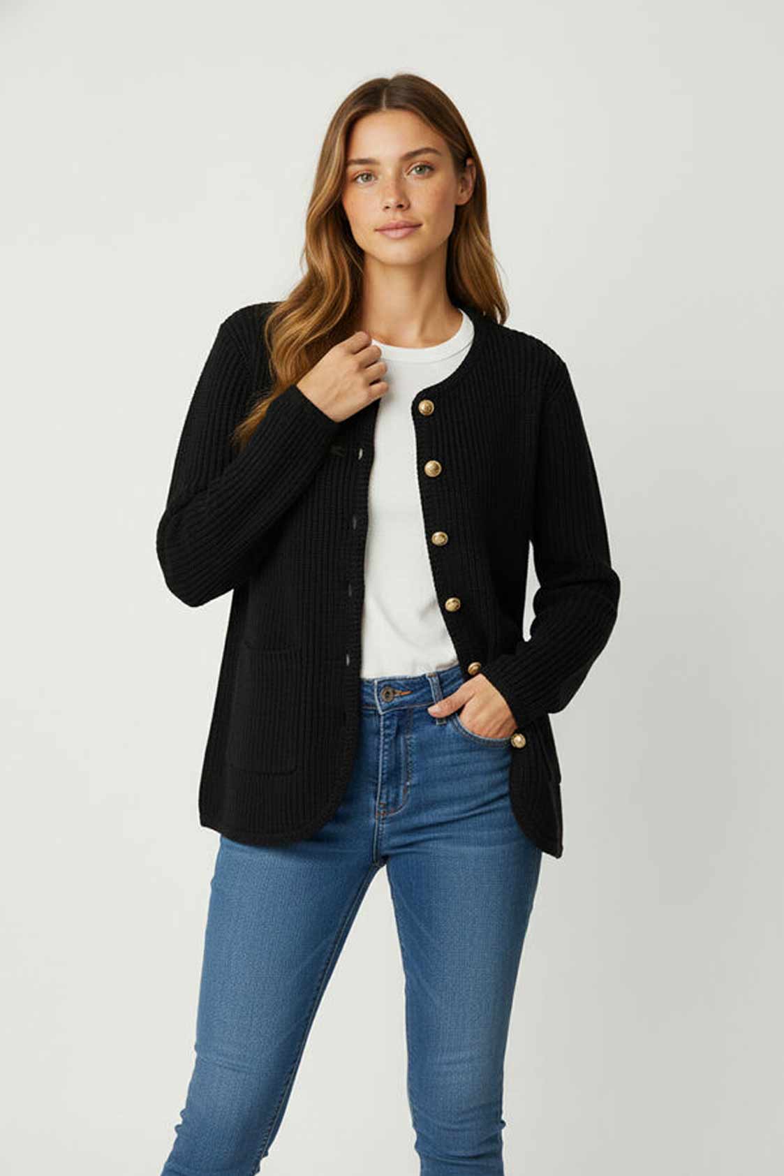 Cardigan Indian Toualia Negro