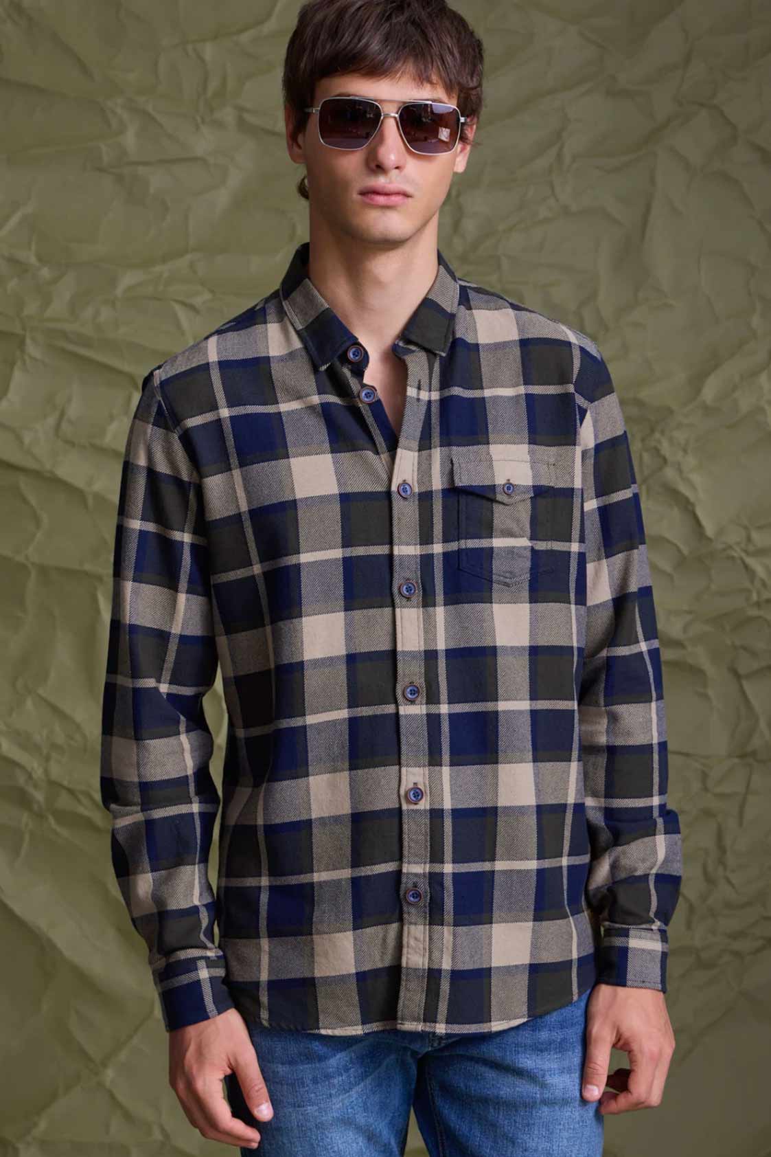 Camisa Benson & Thomas Virginia - Verde/Ecru