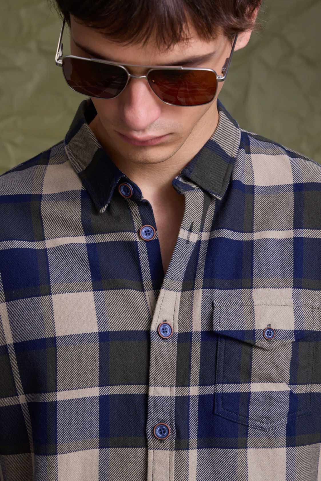 Camisa Benson & Thomas Virginia - Verde/Ecru
